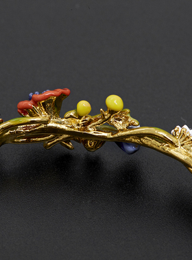 女虞美人花朵藤蔓瓢虫半手镯手链