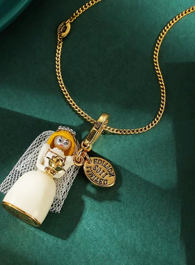 白礼服新郎新娘吊坠项链情侣挂饰