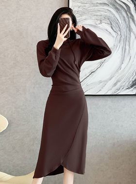 连帽加绒加厚休闲卫衣裙子女秋季