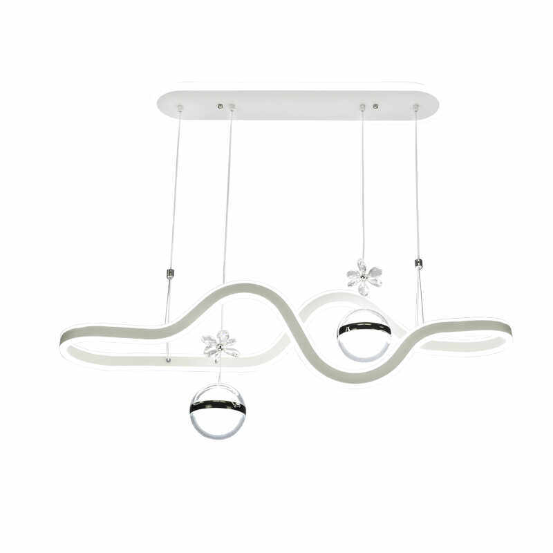 餐厅吊灯异形灯具现代简约吧台饭厅餐桌灯北欧创意家用长条鱼线灯,淘宝优惠券,粉丝福利购,淘宝优惠卷