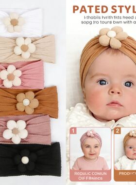 New Flower Nylon Girl Hairband Elastic Soft Baby Headband fo