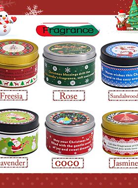 Christmas Scented Candle Set Gift Fragrance Candle Jar Smoke