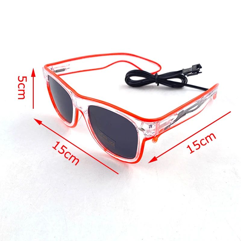 1PC Light Up LED Glasses Glow Sunglasses EL Wire Neon Glasse - 图2