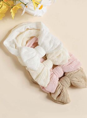 2pcs Baby Soft Mesh Dual-layers Bow Headband Summer Breathab