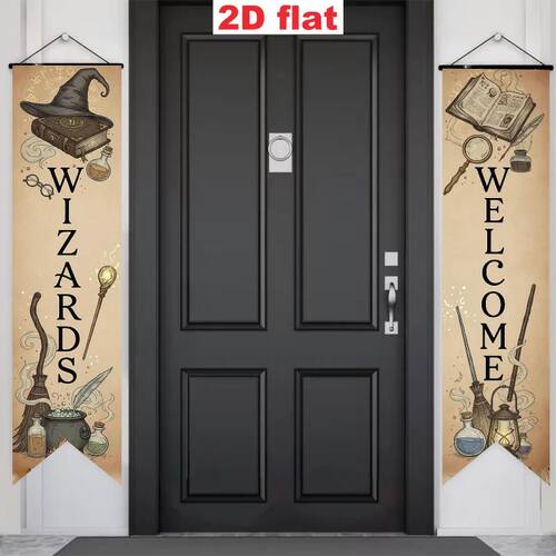 Set of 2 | 2D Flat-Style | Wizard & Magic-Themed Decorative - 图1