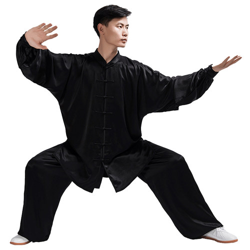 易武堂真丝太极服19姆米99.99%桑蚕丝高端练功服可定制镶钻和颜色 - 图2