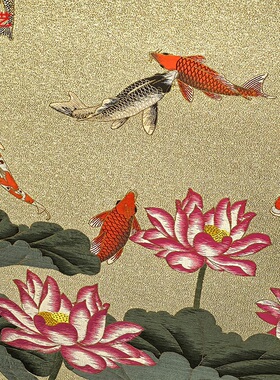 富贵有余云锦玄关装饰画