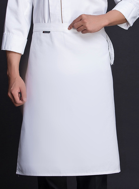 厨师大围裙白色后厨厨房男女厨师围裙厨师服围裙明档大围布涤卡长