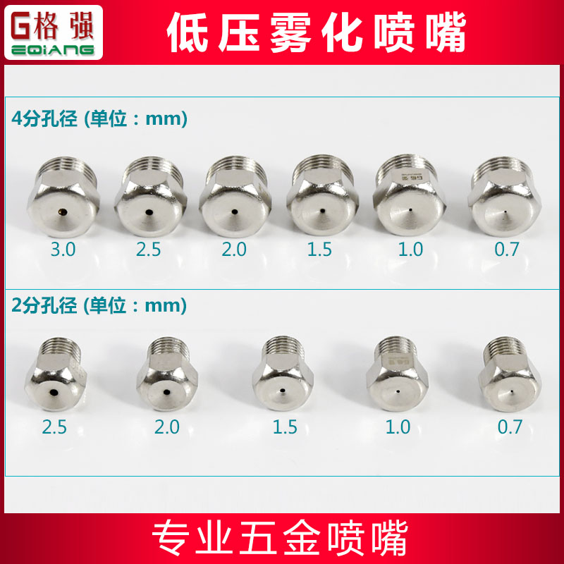 低压雾化喷嘴 2分4分外丝降温加湿除尘喷淋冷却带滤网锥形喷头 - 图1