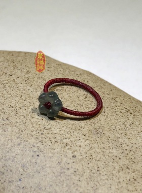 高光泰蜡戒指手工编织蜡线金刚结戒指玉花扣指环手指佩戴戒子介子