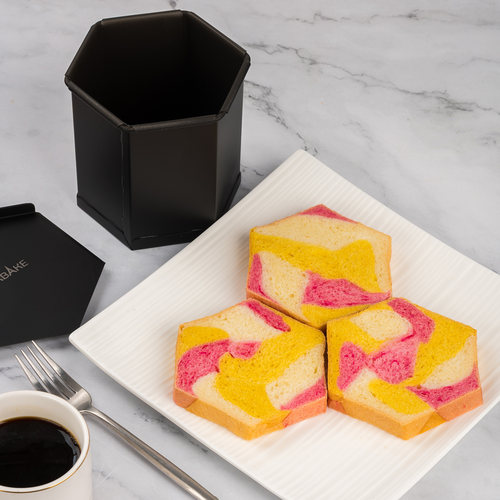 法焙客吐司盒六边形土司模具300g带盖不沾面包模具日式烘焙面包模 - 图1