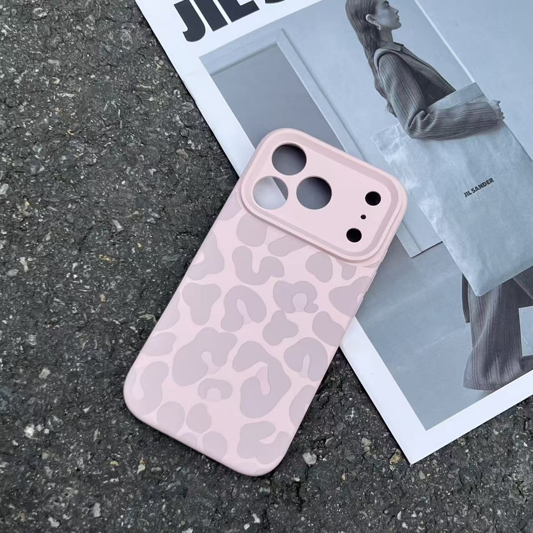 亲肤糯米壳豹纹适用苹果17Pro精孔全包iPhone16promax手机壳液态硅胶15/14PM无镜头膜ip13/12防摔保护套女款 - 图1