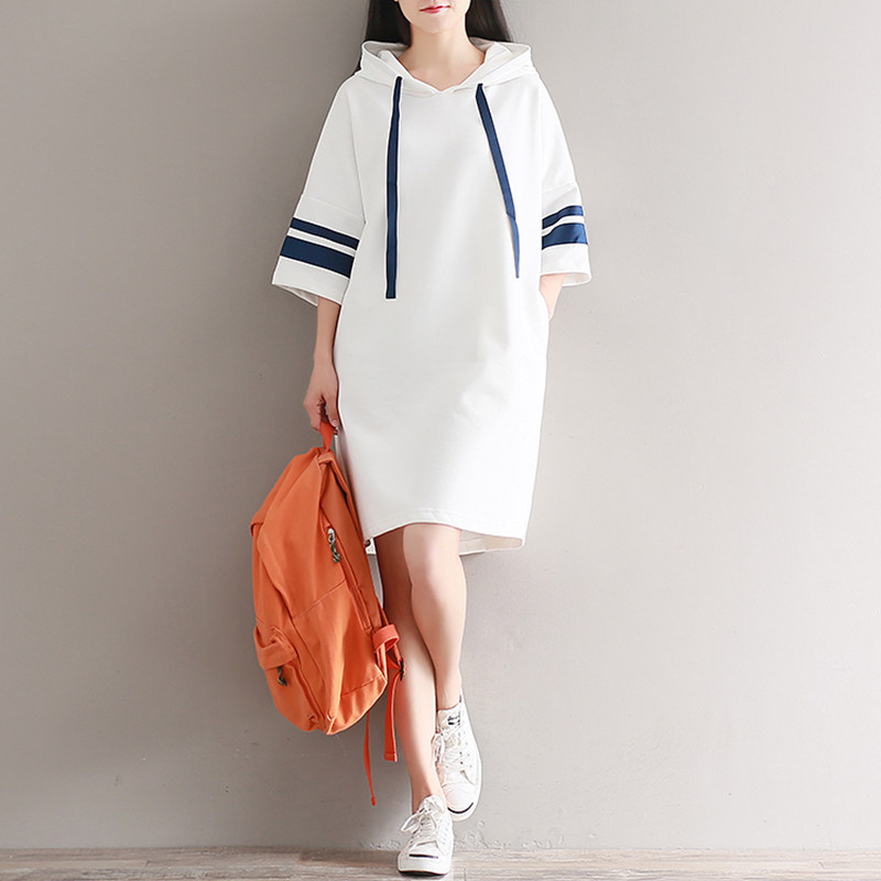 孕妇装夏天时尚款2021新款辣妈卫衣 himibaby连衣裙