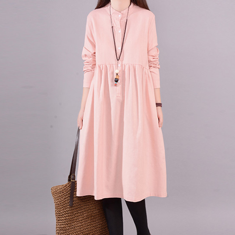 孕妇秋装长款过膝2021新款连衣裙 himibaby连衣裙