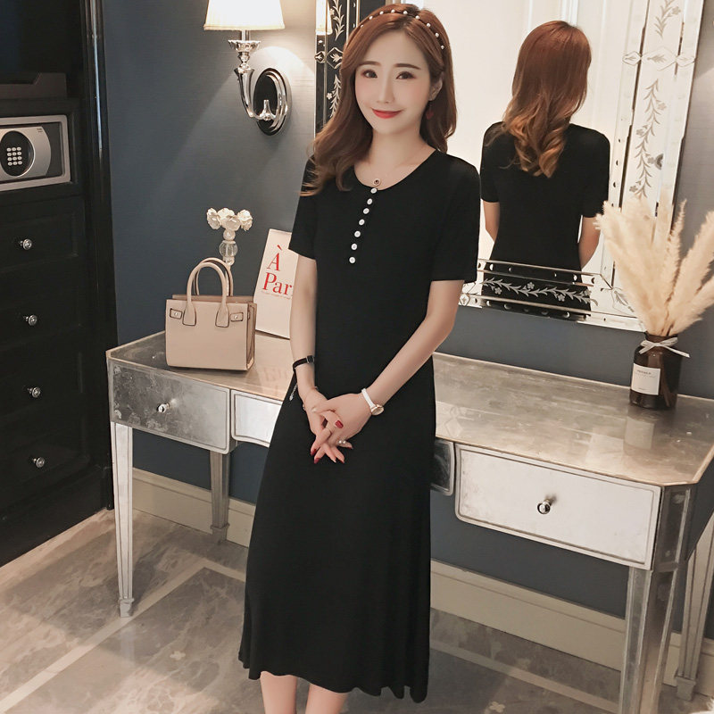 孕妇长款过膝哺乳期夏装夏天连衣裙 himibaby连衣裙