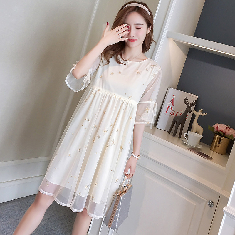 孕妇夏装2021新款中长款夏季孕妈妈 himibaby连衣裙