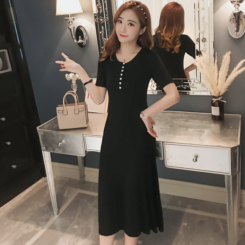 孕妇长款过膝哺乳期夏装夏天连衣裙 himibaby连衣裙