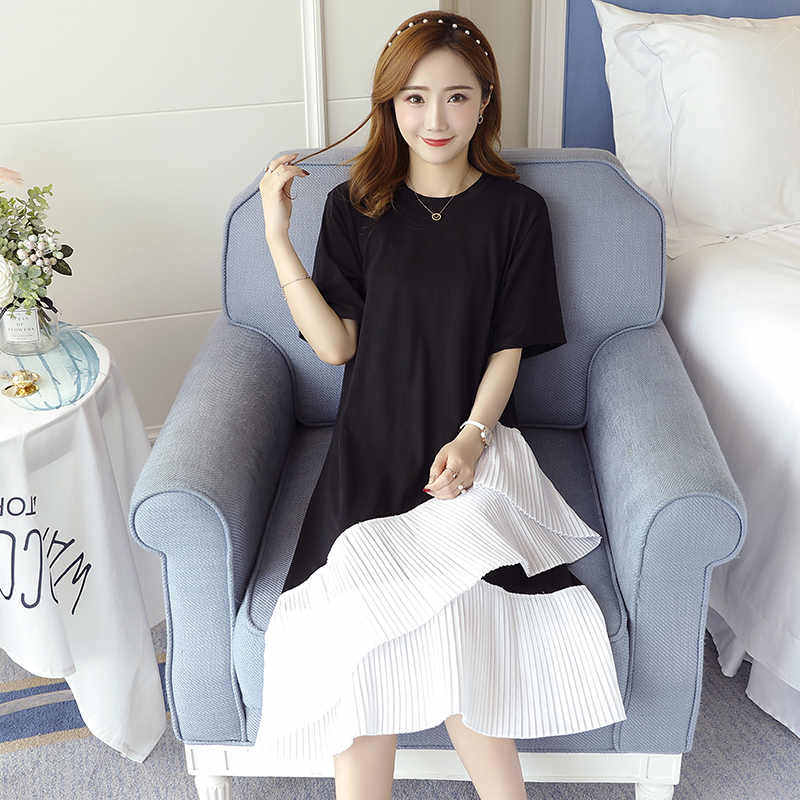 孕妇夏装2020时尚新款潮妈长款 himibaby连衣裙