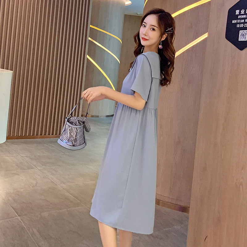 孕妇装夏装洋气长款夏天收腰连衣裙 himibaby连衣裙