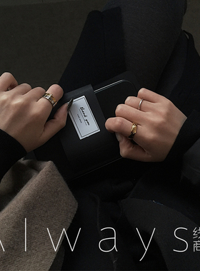 不易褪色钛钢简约锁扣戒指