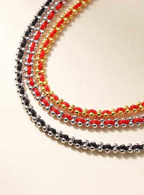 明星同款小红绳手链2026新款马年本命年转运黑色编织手绳男女情侣