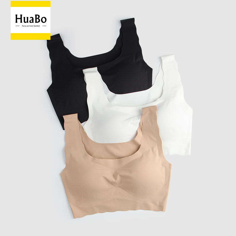 无痕女无钢圈防走光冰丝瑜伽裹胸 花帛文胸