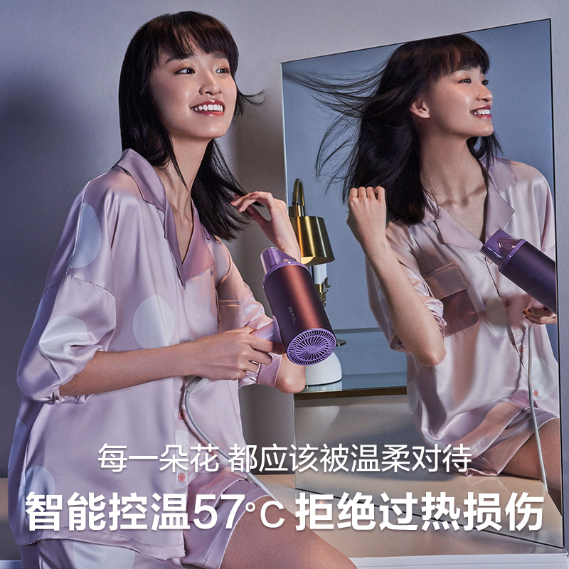 素士旗舰店素士负离子吹风机 护发 电吹风机家用大功率风筒 落日玫瑰礼盒款1