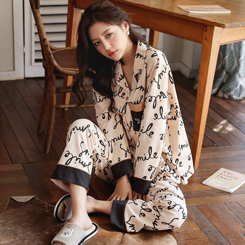 月子服春秋冬季款纯棉3月份2睡衣 欧美妃家居服套装