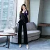 Bộ đồ nhung vàng 2021 bộ đồ mới mùa thu bộ đồ hai mảnh eo thon gọn tất cả các kết hợp áo khoác xẻ tà nhỏ phù hợp với phụ nữ - Bộ đồ