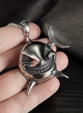 狂饰风小丑鱼邪恶笑脸吊坠项链