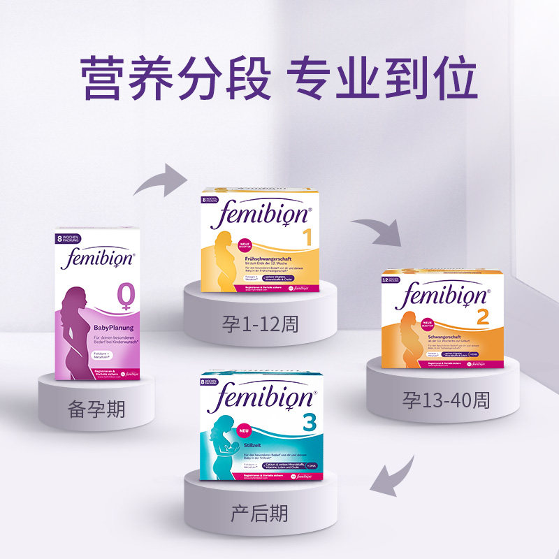 德国femibion伊维安3段活性叶酸 femibion海外孕产妇DHA