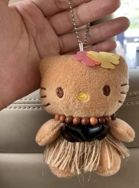 日本 hellokitty黑皮佛珠脏辫凯蒂猫包包挂件夏威夷中古钥匙挂饰