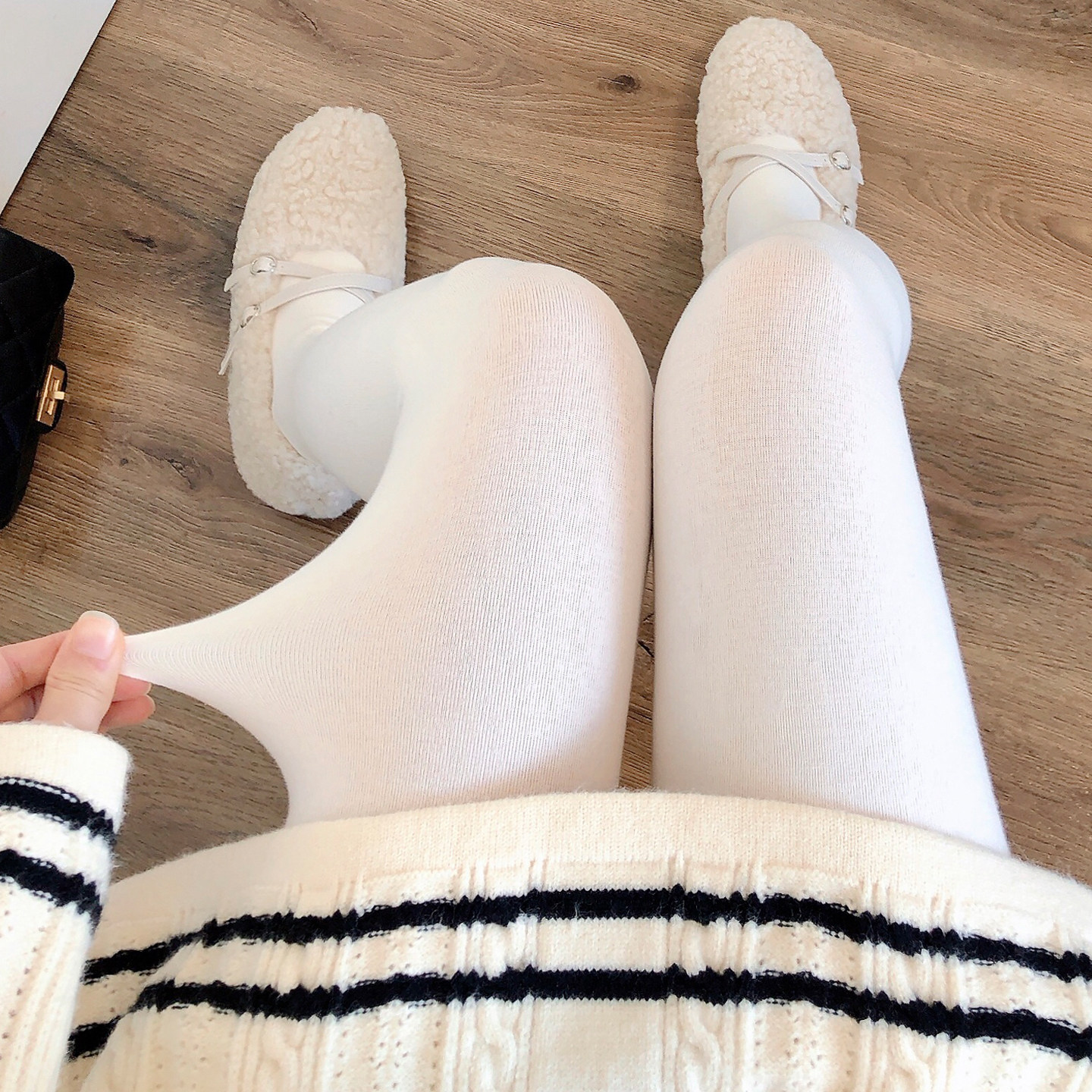 秋冬季加绒白色连裤袜JK米白丝袜显瘦加厚奶白色保暖打底裤女外穿,淘宝优惠券,粉丝福利购,淘宝优惠卷