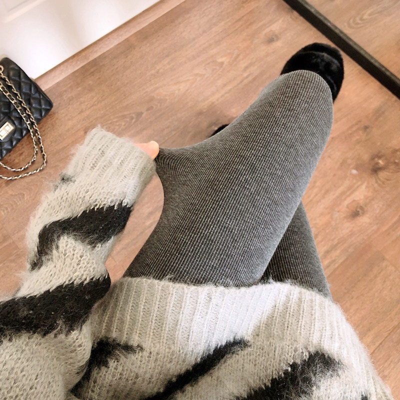 秋冬加绒加厚灰色连裤袜保暖浅灰色打底袜显瘦竖条黑色打底裤袜女,淘宝优惠券,粉丝福利购,淘宝优惠卷