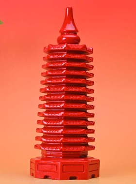 朱砂原矿九层红色13文昌摆件十三层家居宝塔客厅装饰书房工艺品