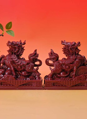 朱砂龙摆件招财家居办公桌面红砂龙摆件风水工艺品龙年吉祥物