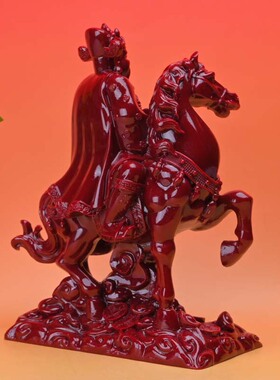 朱砂马摆件马到成功摆件客厅电视柜办公室生肖装饰大马工艺礼品