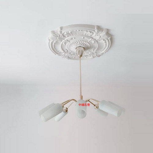 Pu灯盘一尺多款吊顶灯池装饰材料天花板造型仿石膏线圆形雕花灯座