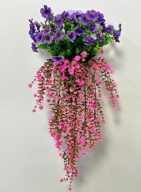 挂墙仿真长藤绿植假花玫瑰装饰墙