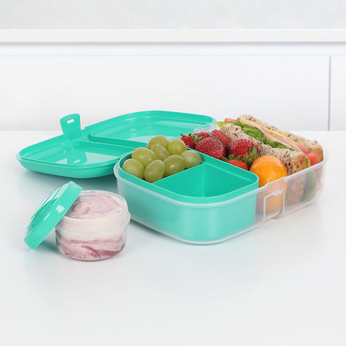 sistema 水果保鲜盒分隔塑料午餐盒秋游便当盒便携野餐盒分格饭盒 - 图1