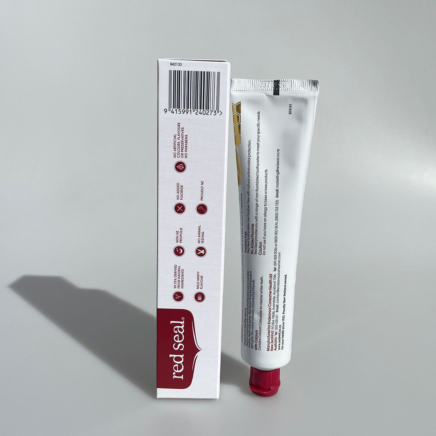 新西兰red seal红印牙膏不含氟烟民去烟渍去黄小苏打亮白蜂胶护龈 - 图0