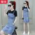 Váy hai dây giả nữ mùa hè 2019 khí chất mới là mùa hè mỏng manh phổ biến váy denim - váy đầm chân váy chữ a dáng dài váy đầm