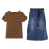 Váy liền thân dài denim nữ 2019 hè Hàn Quốc phiên bản váy đầm mới eo thon hai set - váy đầm váy dài váy đầm