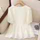 ເສື້ອຢືດ chiffon ຄໍ V-neck ຂອງແມ່ຍິງບວກກັບຂະຫນາດ