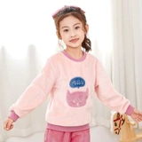 Фланелевая демисезонная детская пижама, флисовый удерживающий тепло коралловый бархатный комплект, увеличенная толщина, подходит для подростков