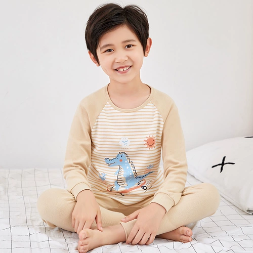 Детское нижнее белье, хлопковый комплект, свитер для мальчиков, термобелье, пижама, подходит для подростков