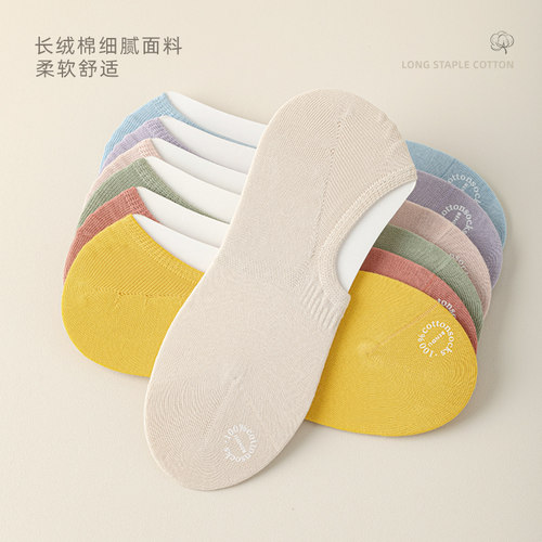 船袜子女夏季薄款纯棉不掉跟硅胶防滑短袜透气浅口隐形袜全棉无骨 - 图3