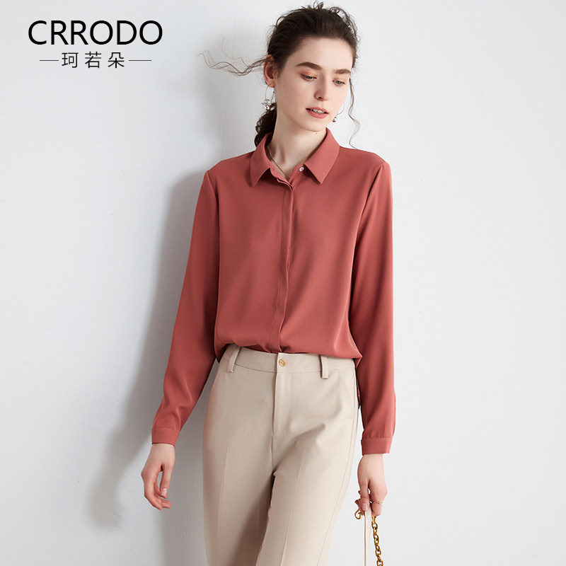 长袖雪纺2020新款秋季宽松复古衬衫 crrodo衬衫