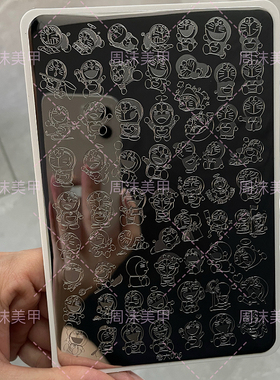 新款星尘美甲钢板机器猫图案精细唯美模具印花油转印板美甲工具