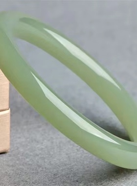 天然和田玉晴水色玉镯细圆条鸭蛋青美人镯女款高级感送礼物正品